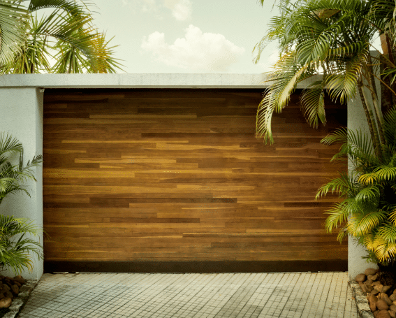 Mahogany garage door